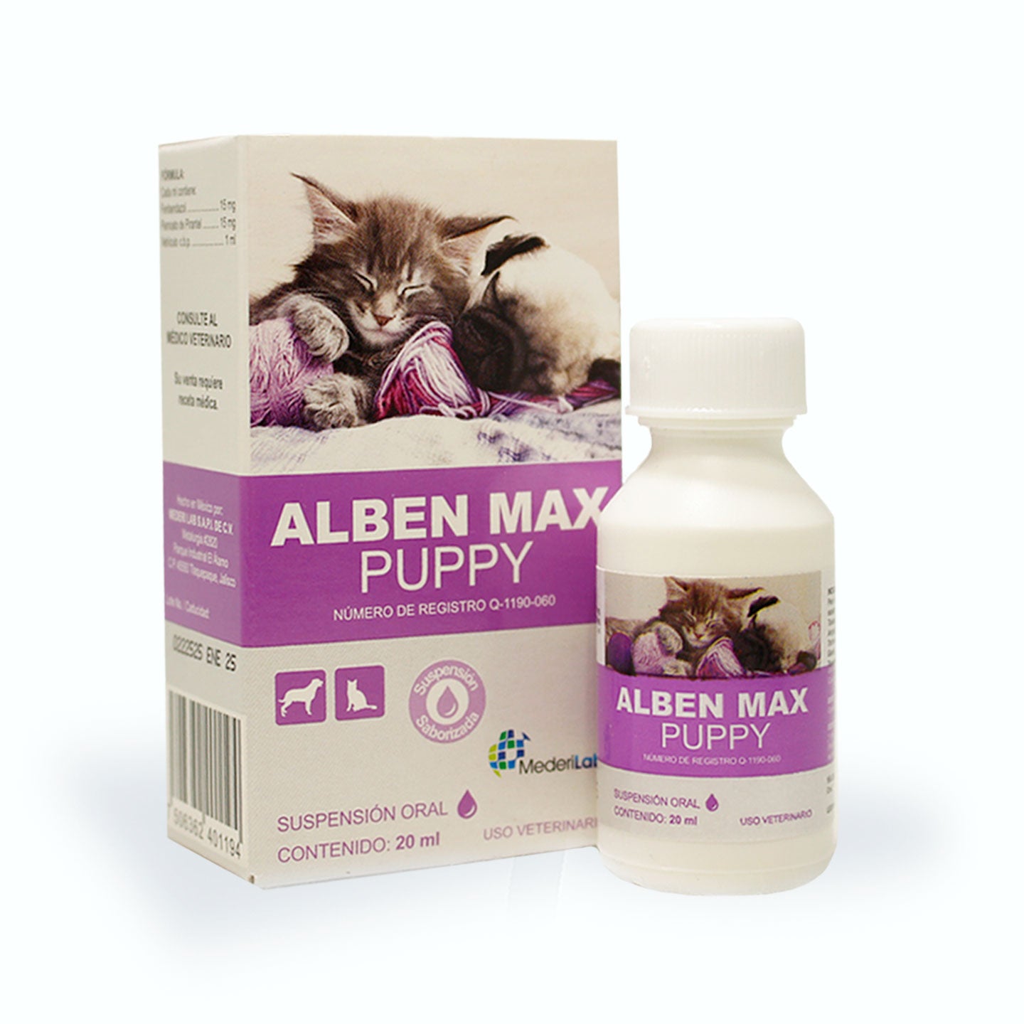 DESPARASITANTE INTERNO ALBEN MAX PUPPY SUSPENSIÓN ORAL SABORIZADA