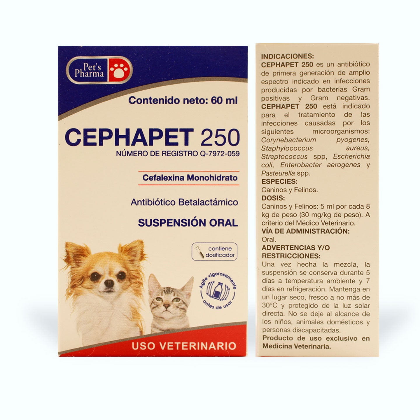 ANTIBIÓTICO CEPHAPET SUSPENSIÓN 60 ML