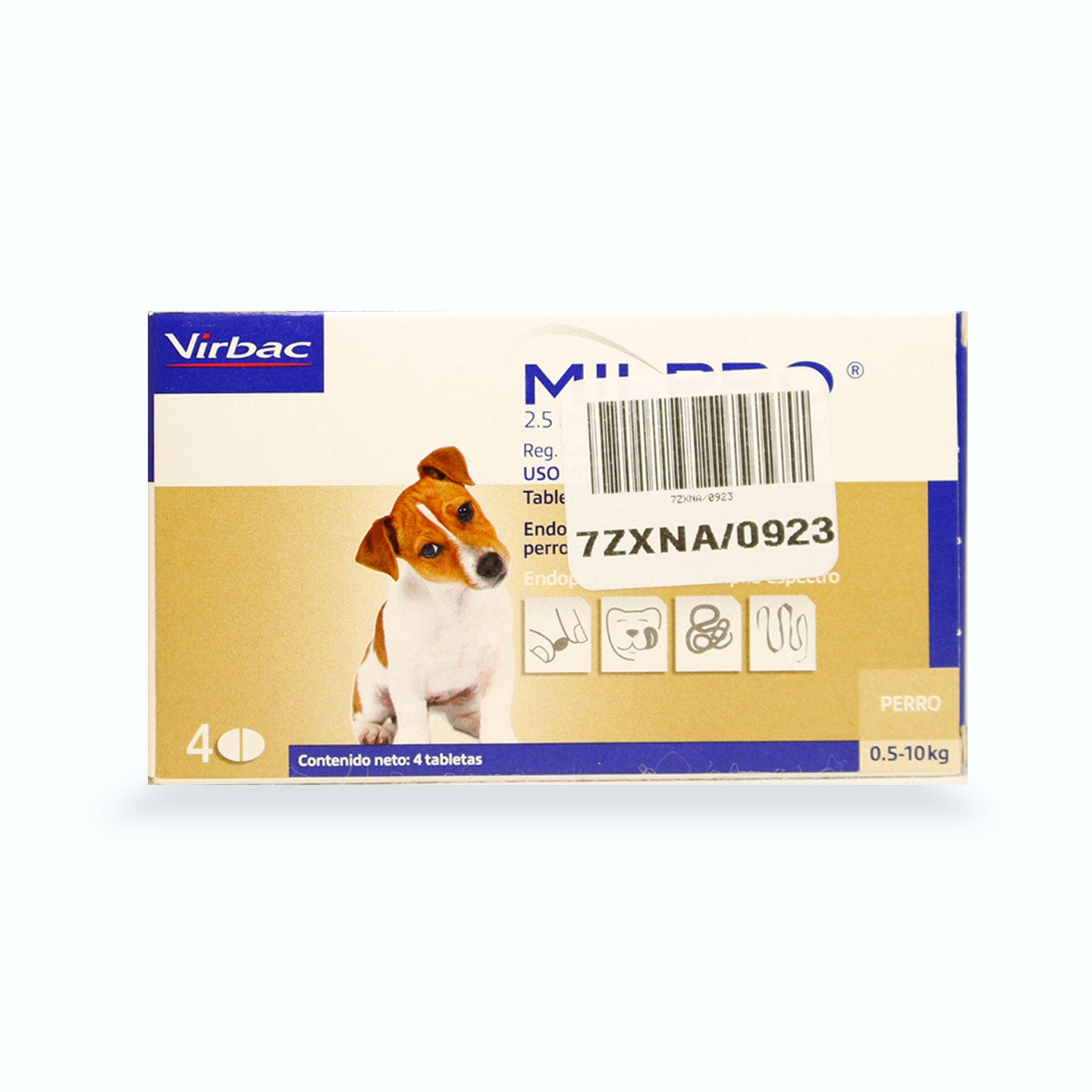 DESPARASITANTE INTERNO MILPRO PERROS CAJA 4 TABLETAS