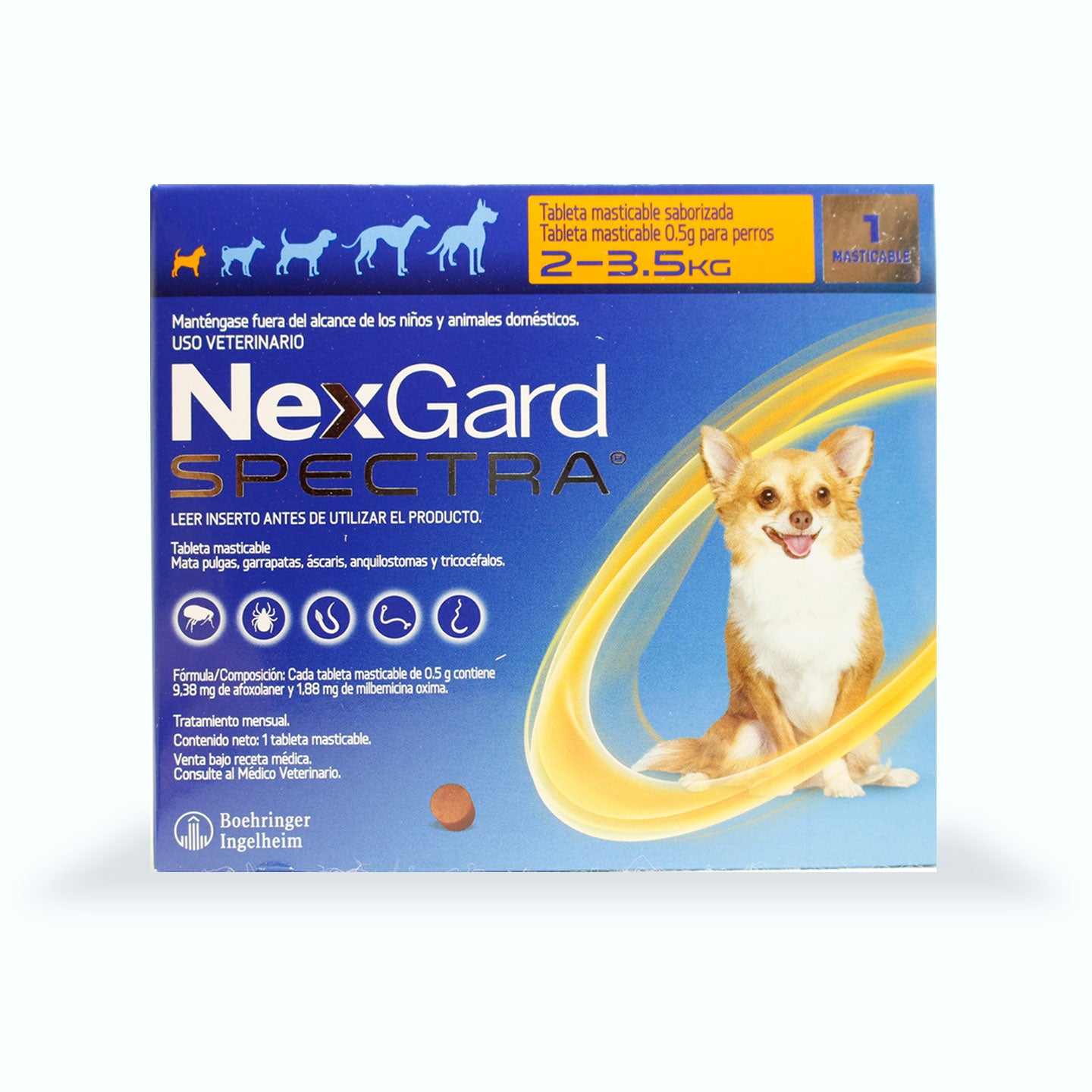 DESPARASITANTE INTERNO Y EXTERNO NEXGARD ESPECTRA 1 TABLETA PERRO