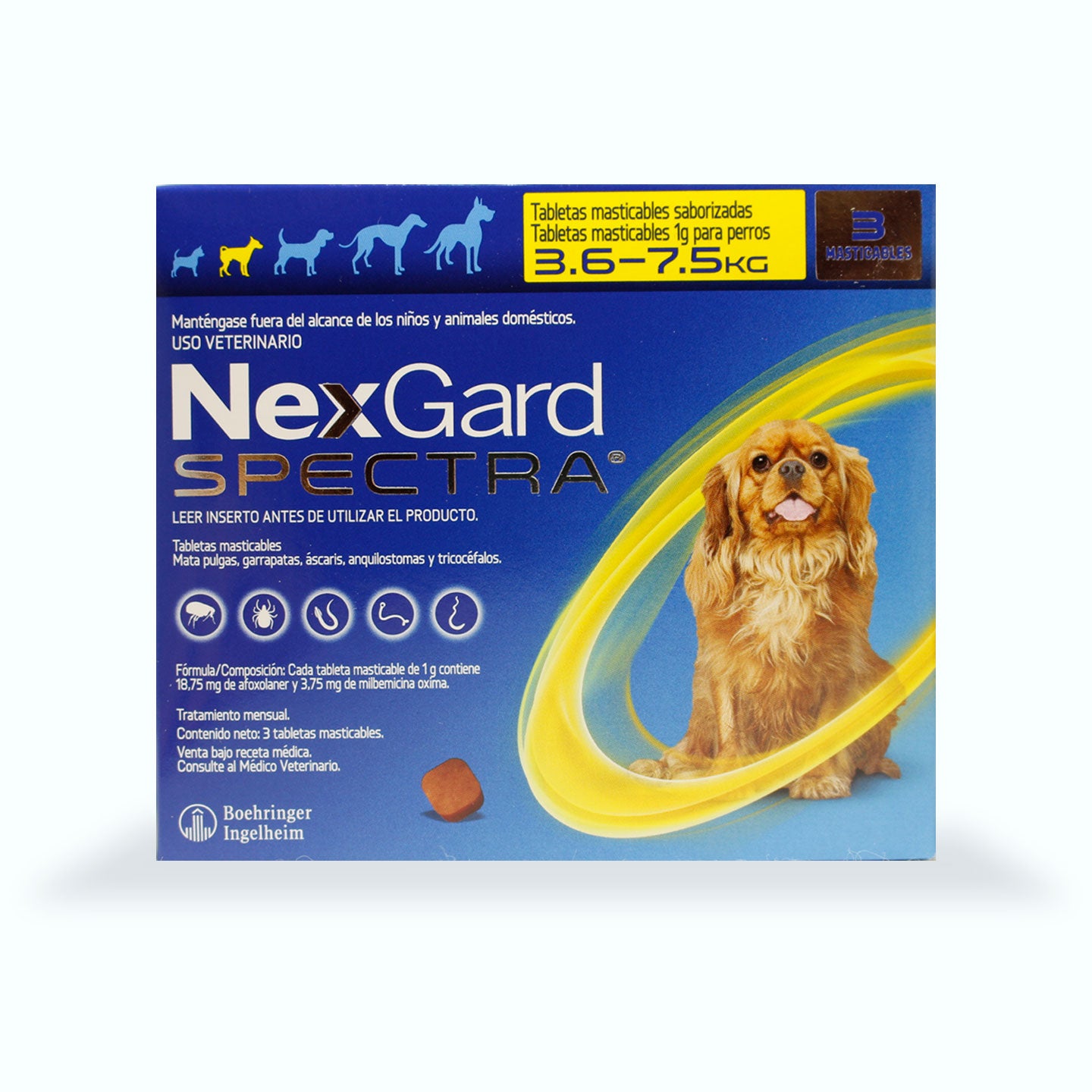 DESPARASITANTE INTERNO Y EXTERNO NEXGARD ESPECTRA 1 TABLETA PERRO