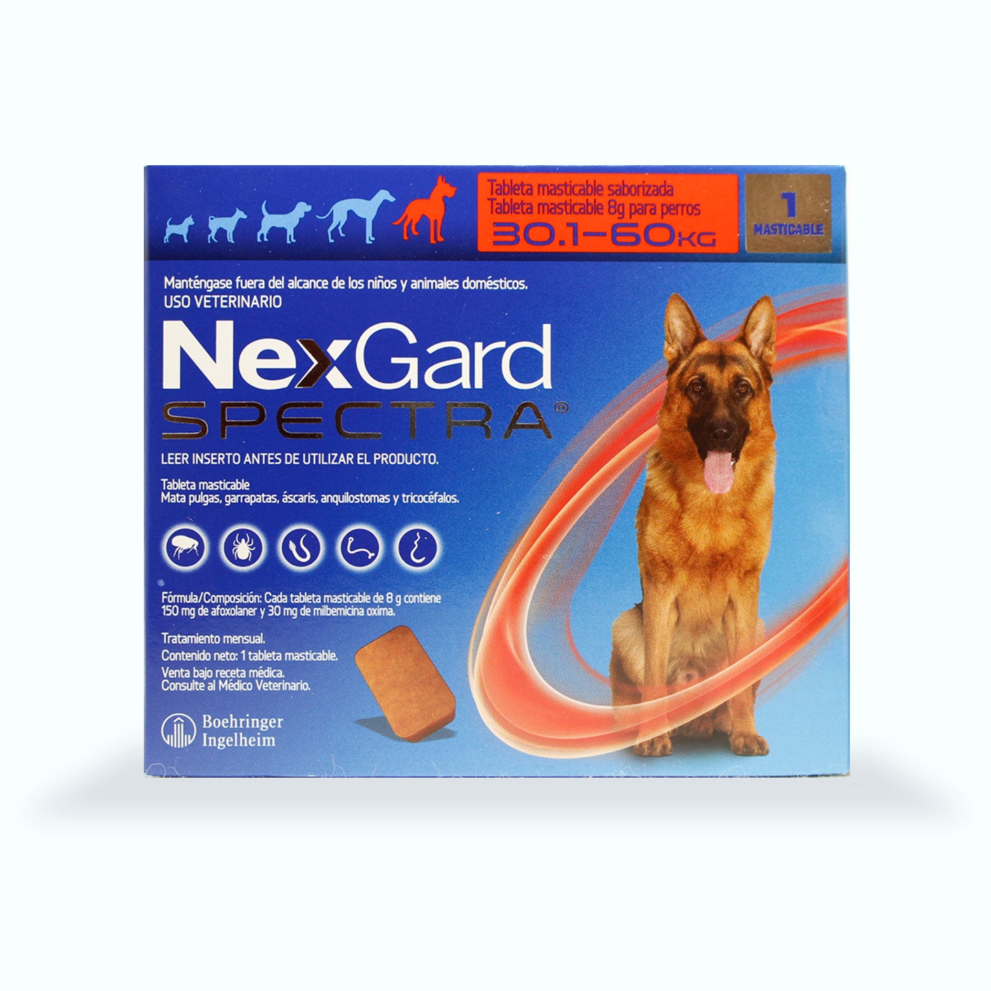 DESPARASITANTE INTERNO Y EXTERNO NEXGARD ESPECTRA 1 TABLETA PERRO