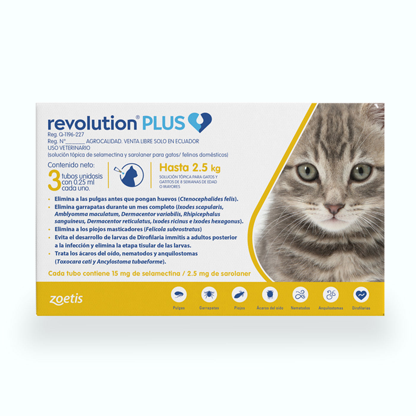 DESPARASITANTE INTERNO Y EXTERNO REVOLUTION PLUS 3 TUBOS