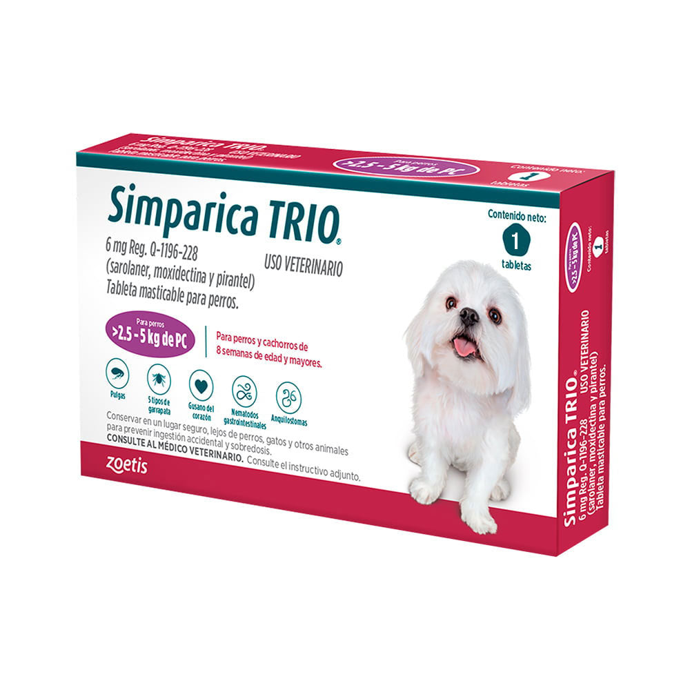 ANTIPULGAS SIMPÁRICA TRÍO 1 COMPRIMIDO