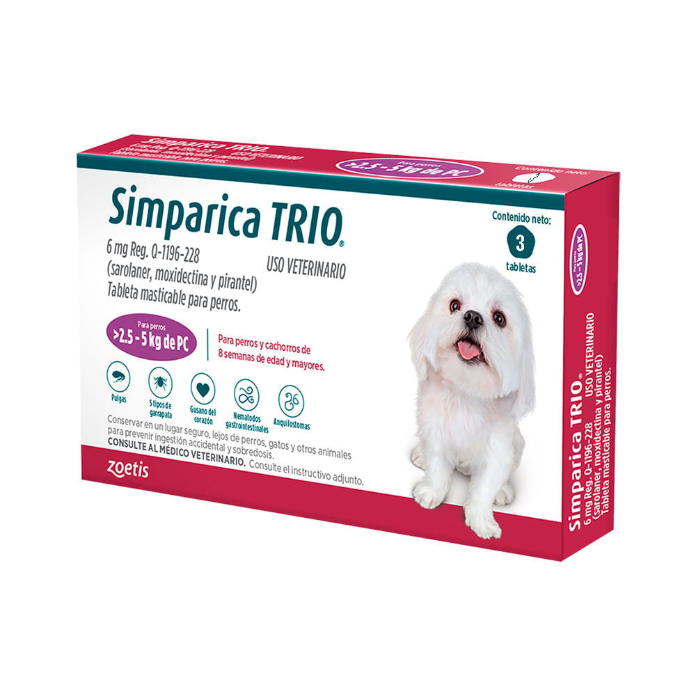 ANTIPULGAS SIMPÁRICA TRÍO 3 COMPRIMIDOS