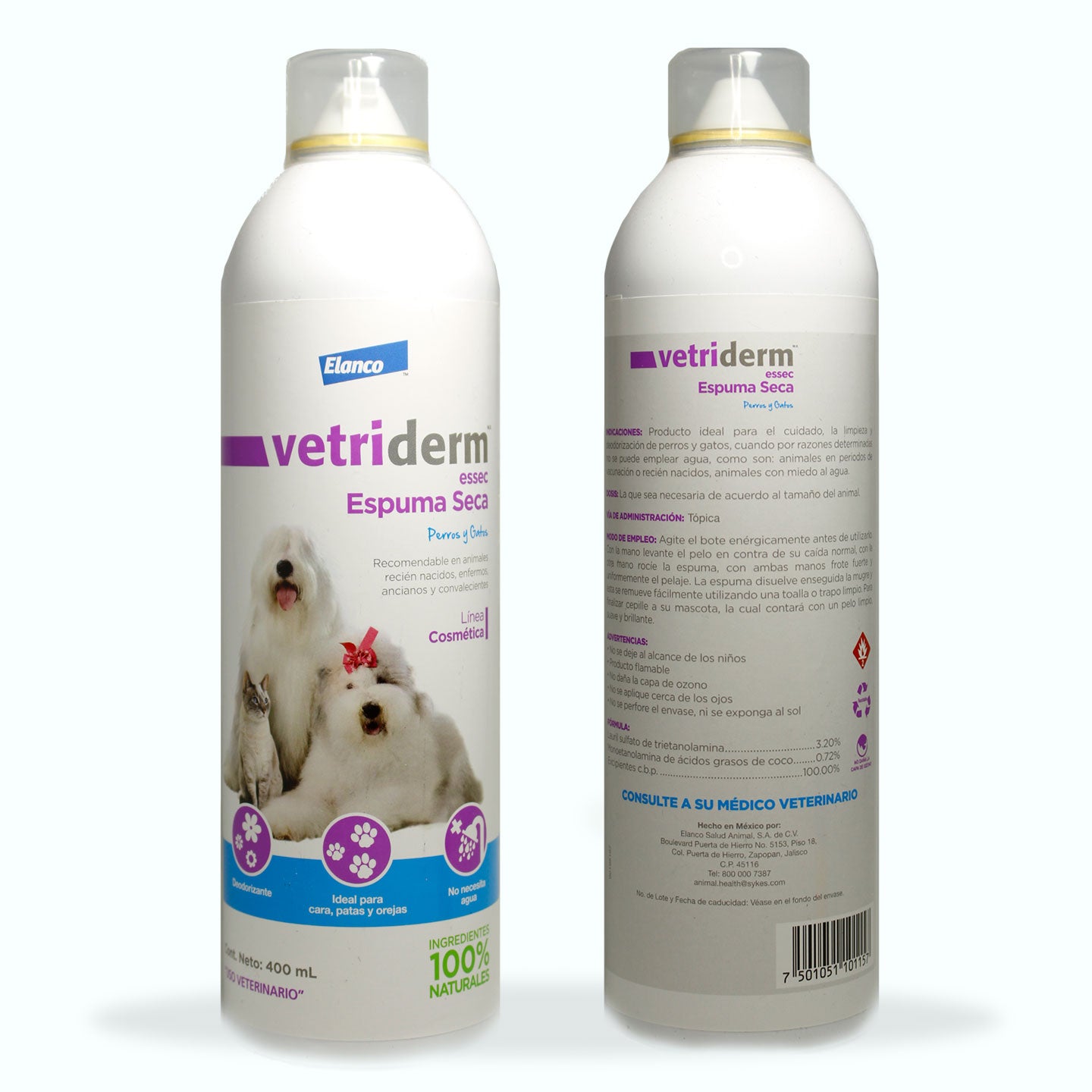 ESPUMA BAÑO EN SECO VETRIDERM ESSEC 400 ML