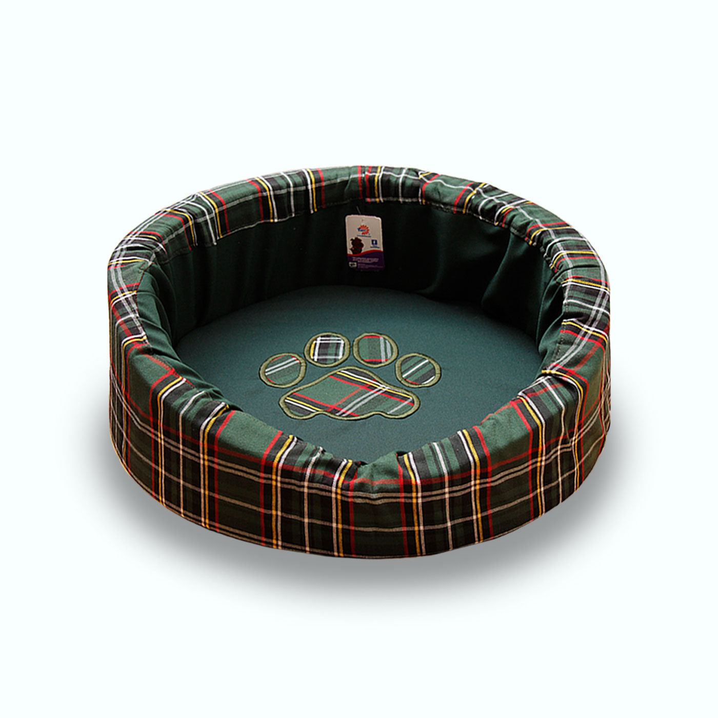 CAMA REDONDA TELA ESCOCESA