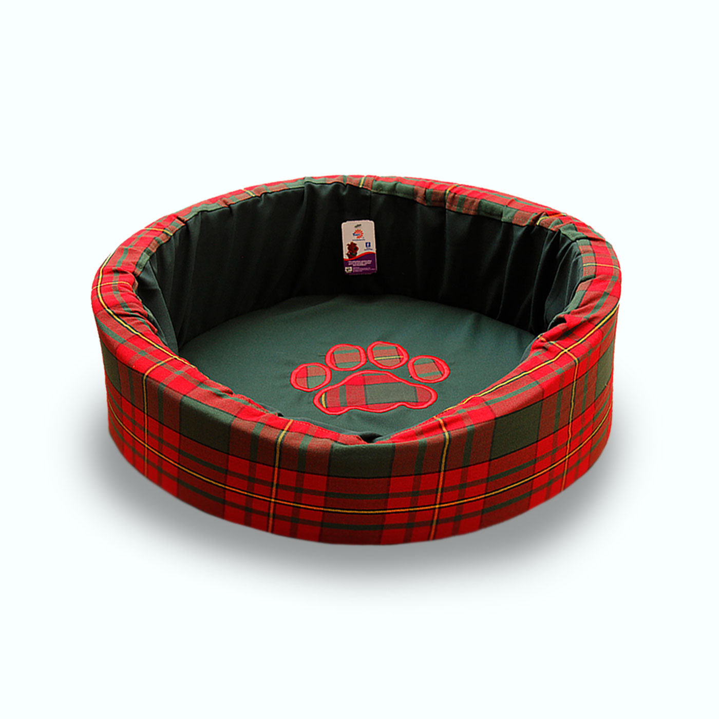 CAMA REDONDA TELA ESCOCESA