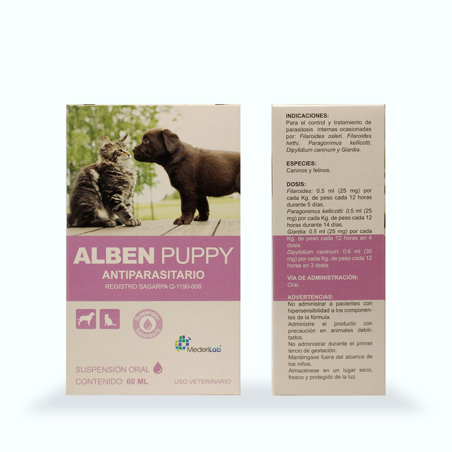 DESPARASITANTE INTERNO ALBEN PUPPY SUSPENSIÓN ORAL SABORIZADA