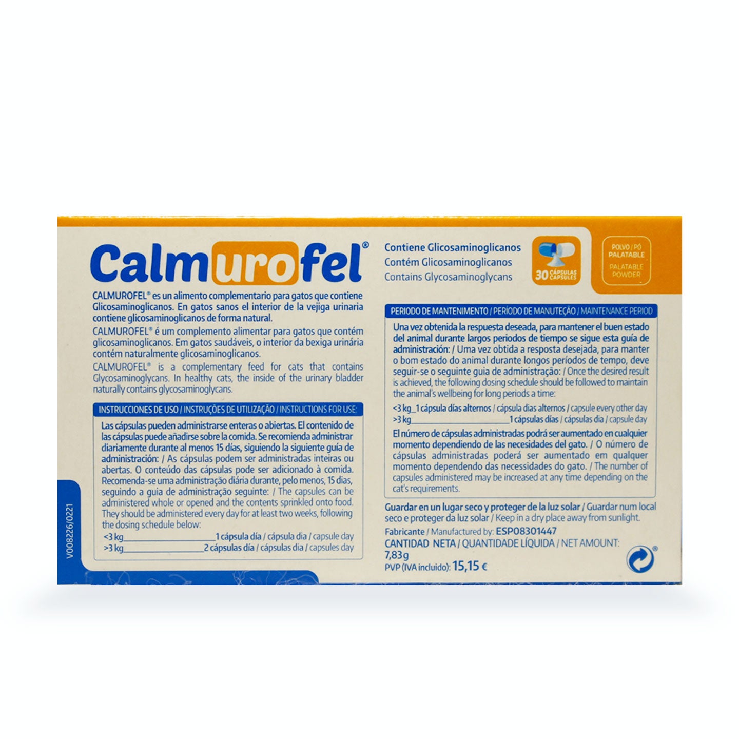 NUTRACÉUTICO CALMUROFEL COMPRIMIDOS