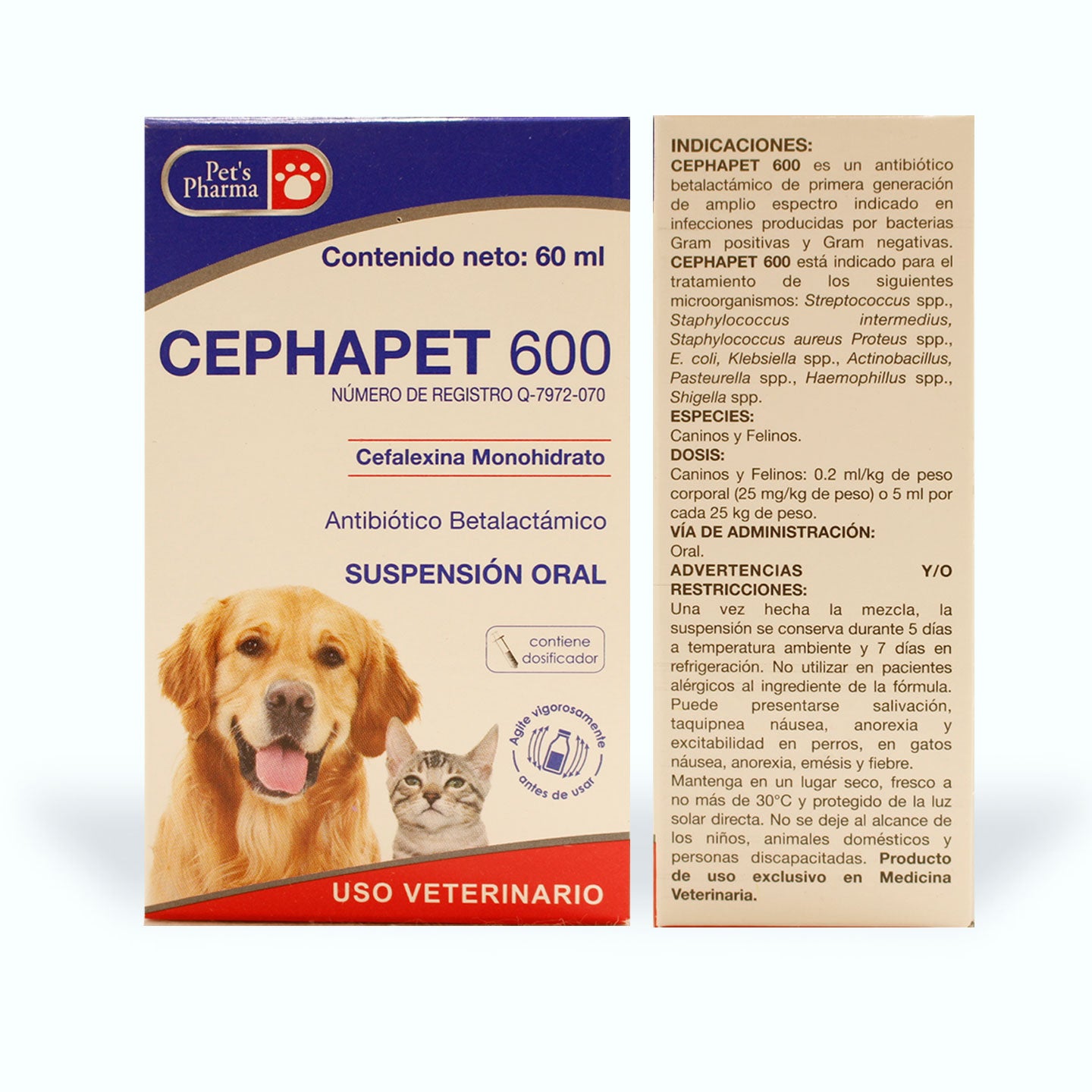 ANTIBIÓTICO CEPHAPET SUSPENSIÓN 60 ML