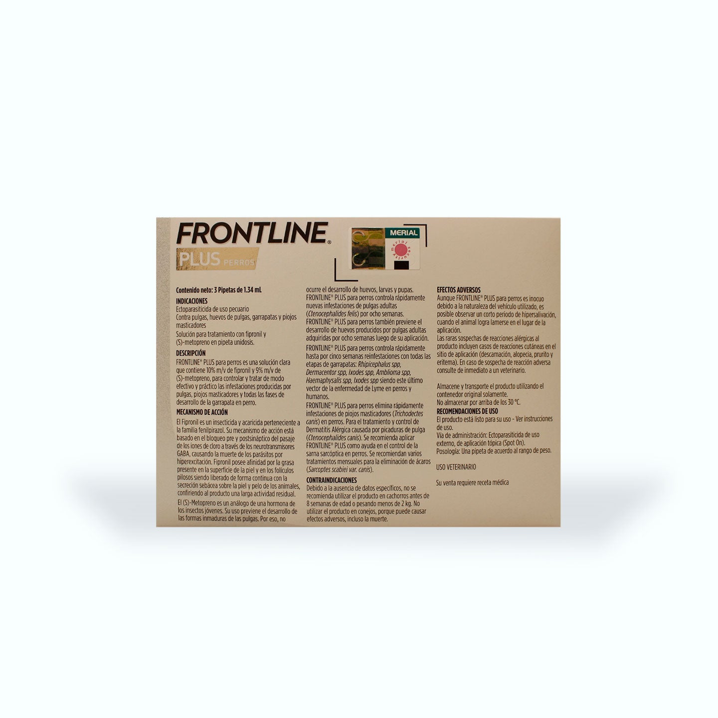 ANTIPULGAS FRONTLINE PLUS 3 PIPETAS PERRO