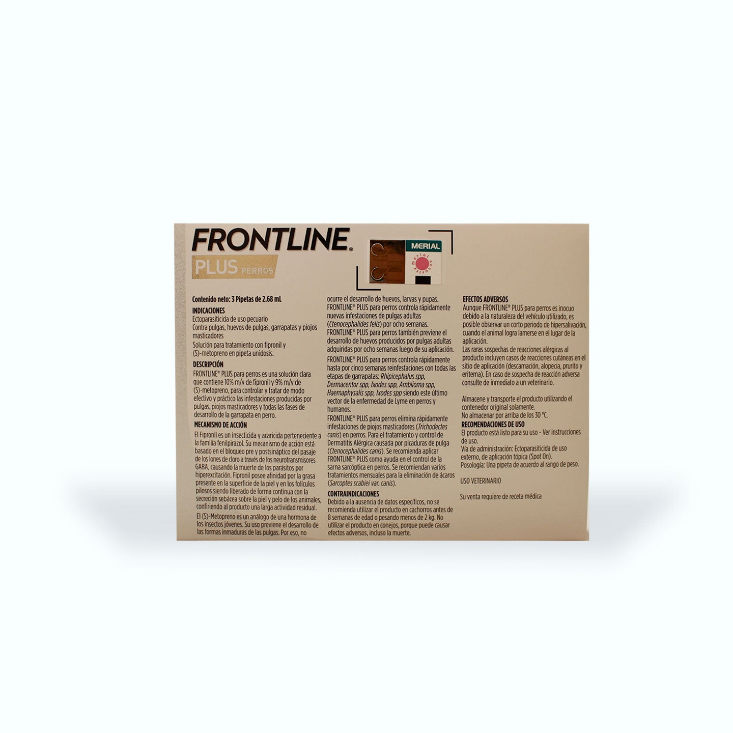 ANTIPULGAS FRONTLINE PLUS 3 PIPETAS PERRO