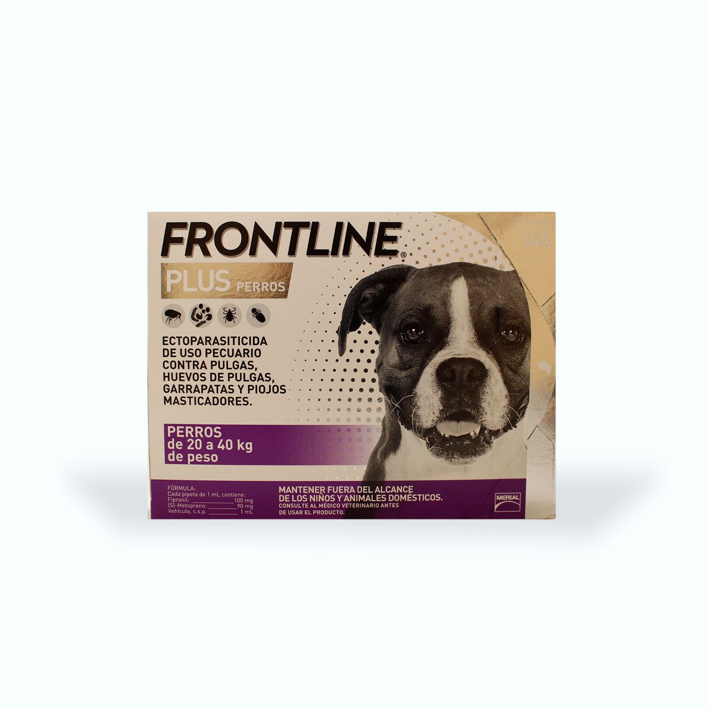 ANTIPULGAS FRONTLINE PLUS 3 PIPETAS PERRO
