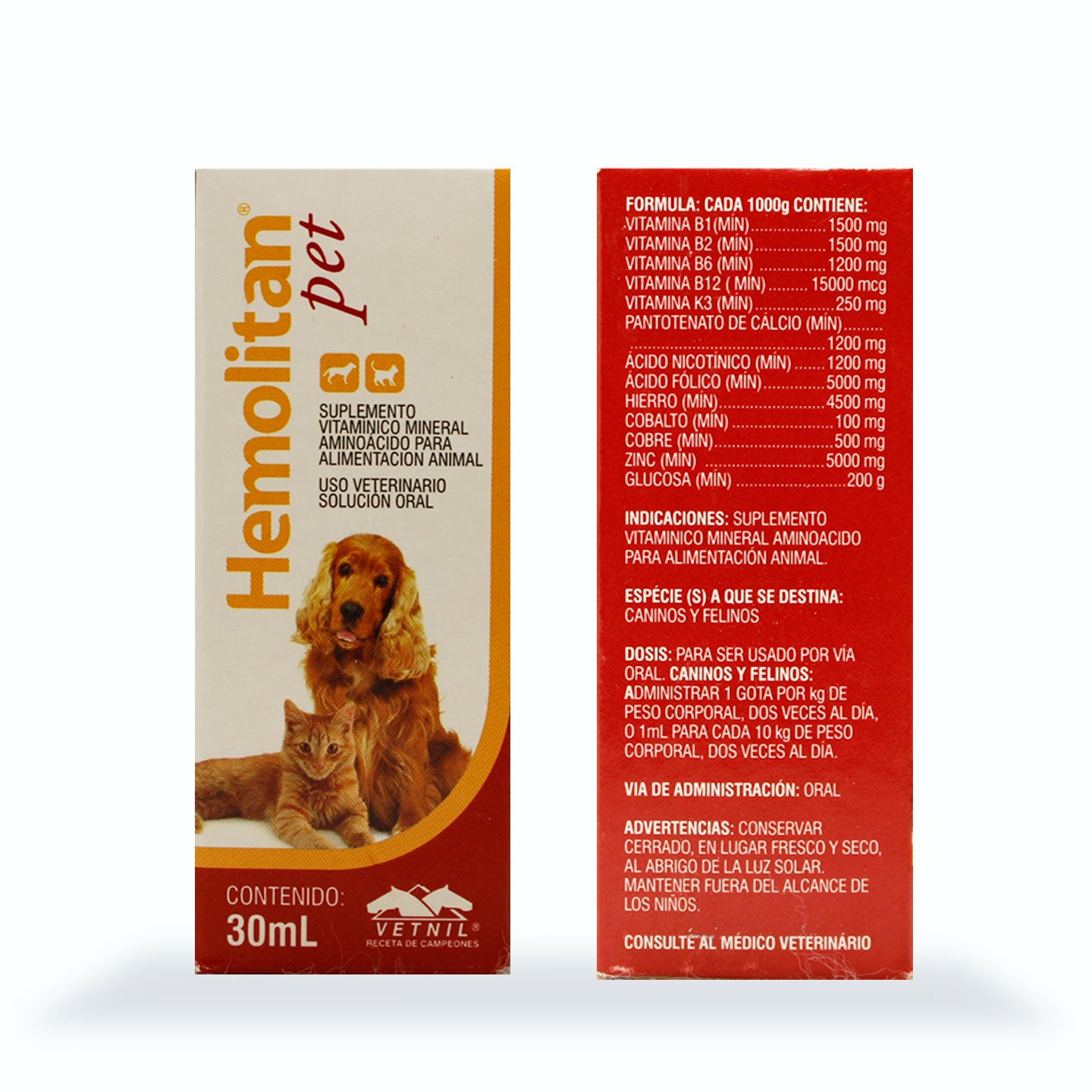 SUPLEMENTO VITAMÍNICO HEMOLITAN PET SOLUCIÓN ORAL