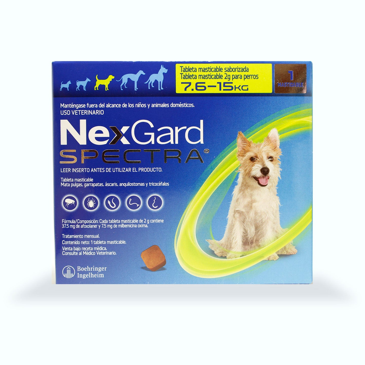 DESPARASITANTE INTERNO Y EXTERNO NEXGARD ESPECTRA 1 TABLETA PERRO