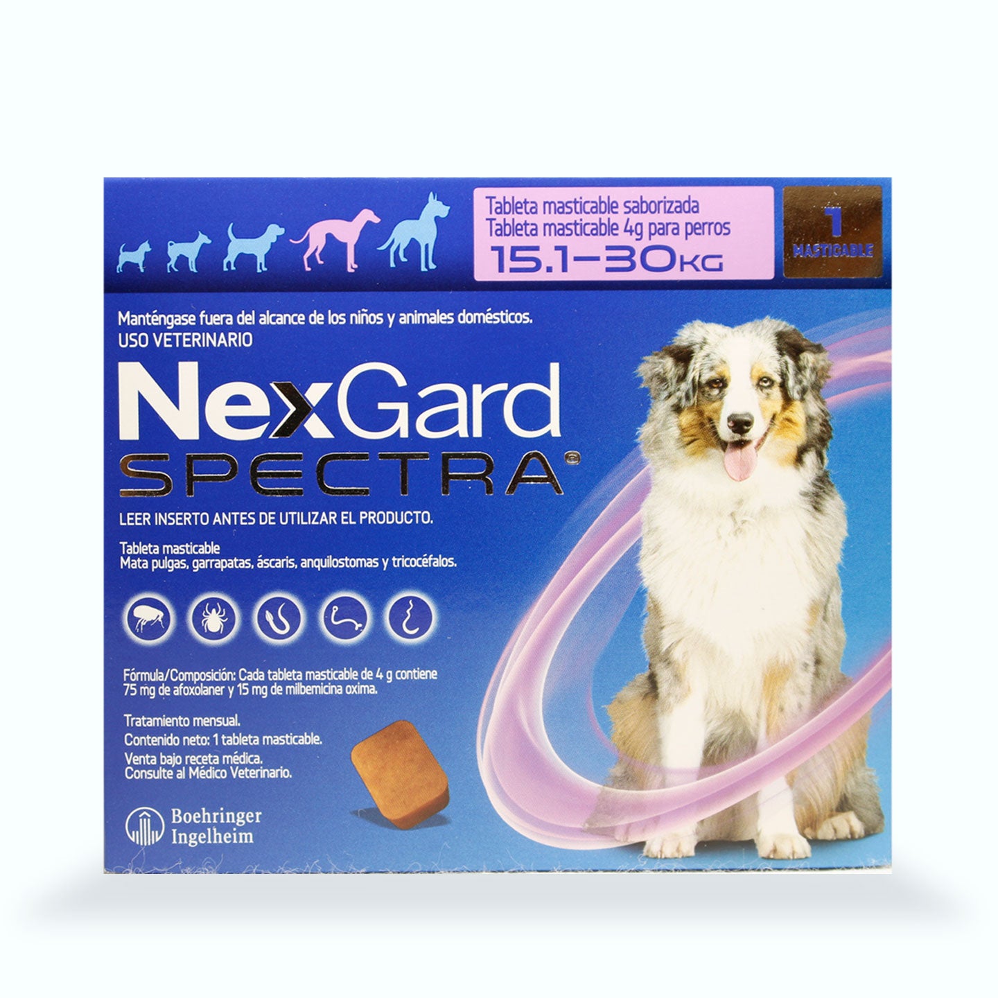 DESPARASITANTE INTERNO Y EXTERNO NEXGARD ESPECTRA 1 TABLETA PERRO