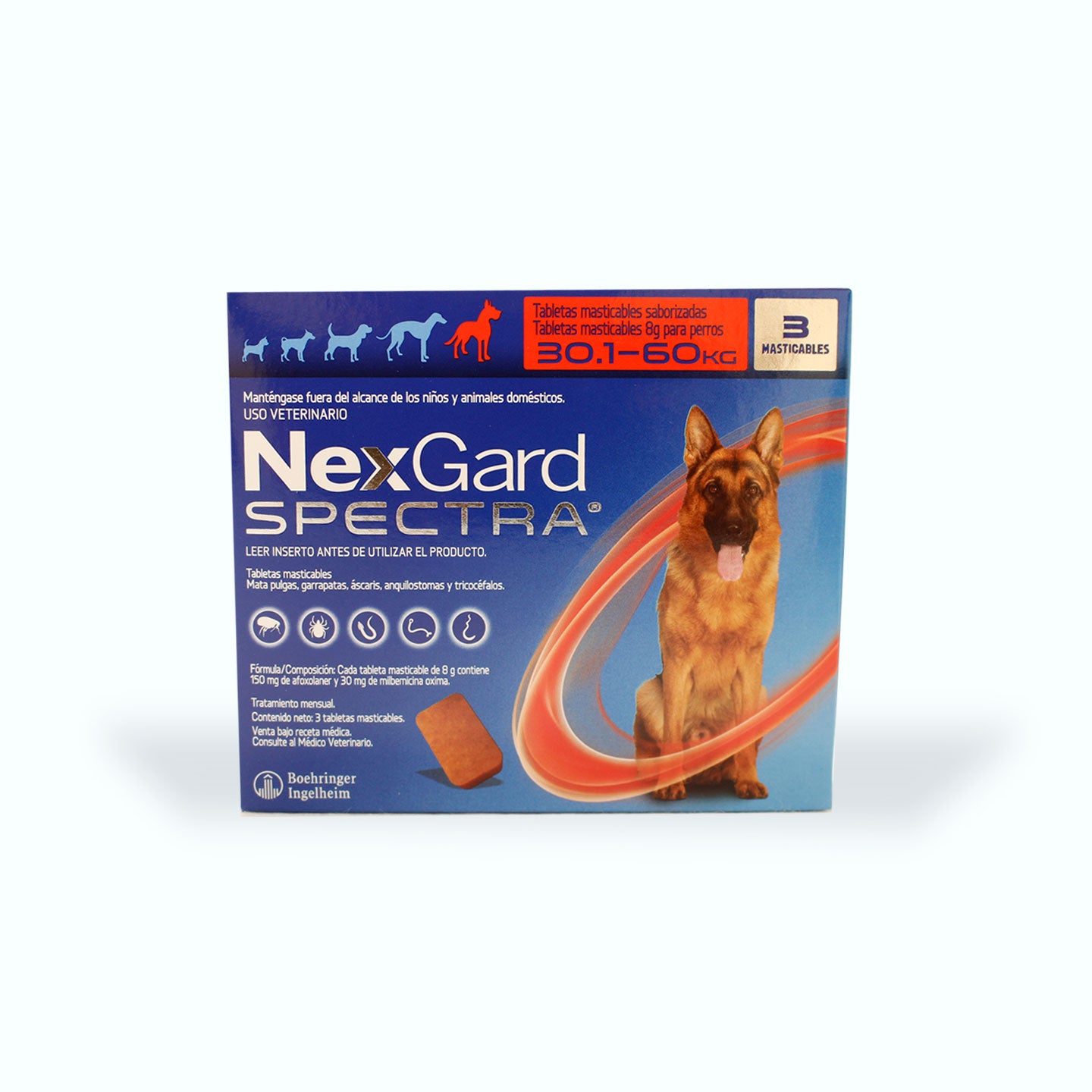 DESPARASITANTE INTERNO Y EXTERNO NEXGARD SPECTRA 3 TABLETAS PERRO