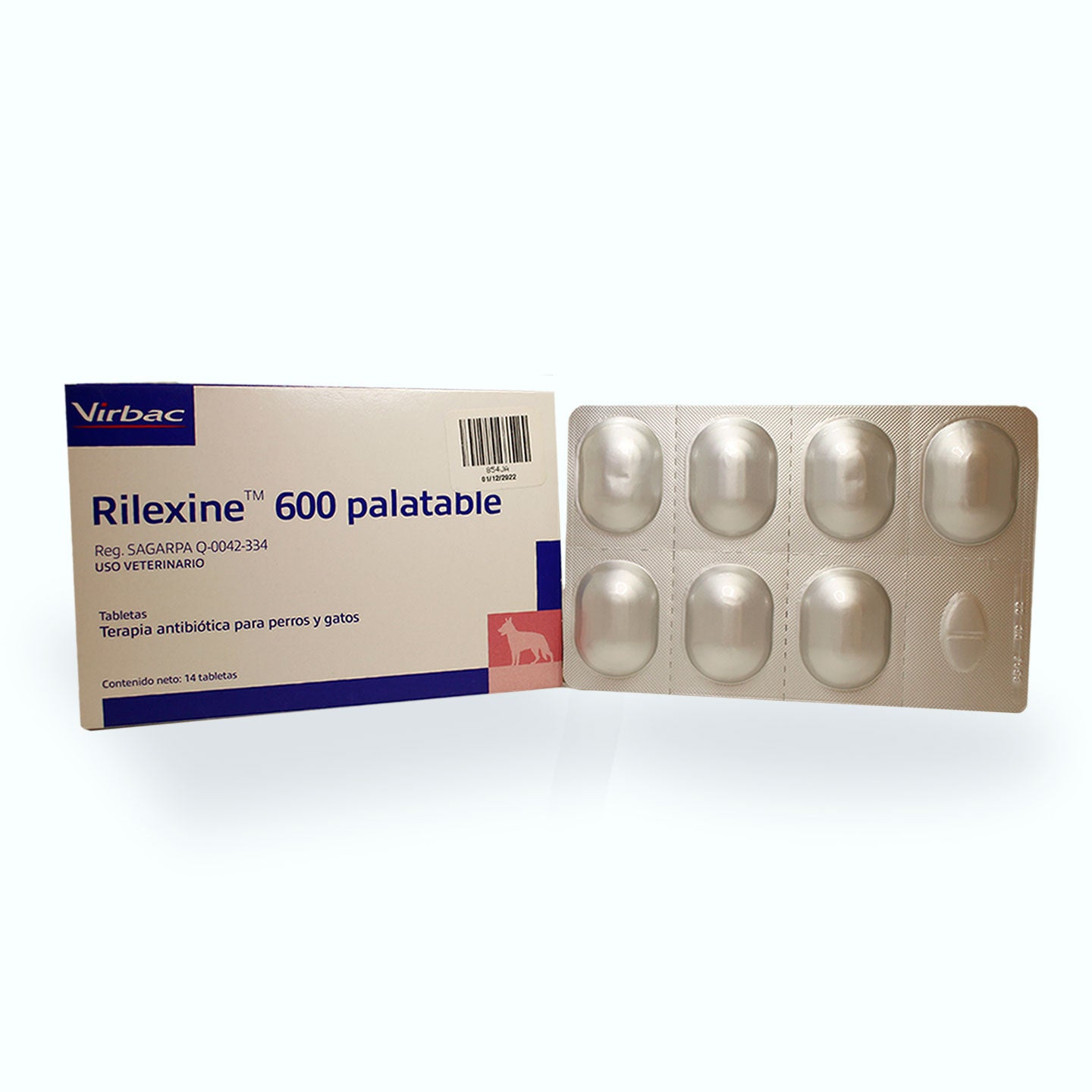 ANTIBIÓTICO RILEXINE PALATABLE CAJA 14 TABLETAS