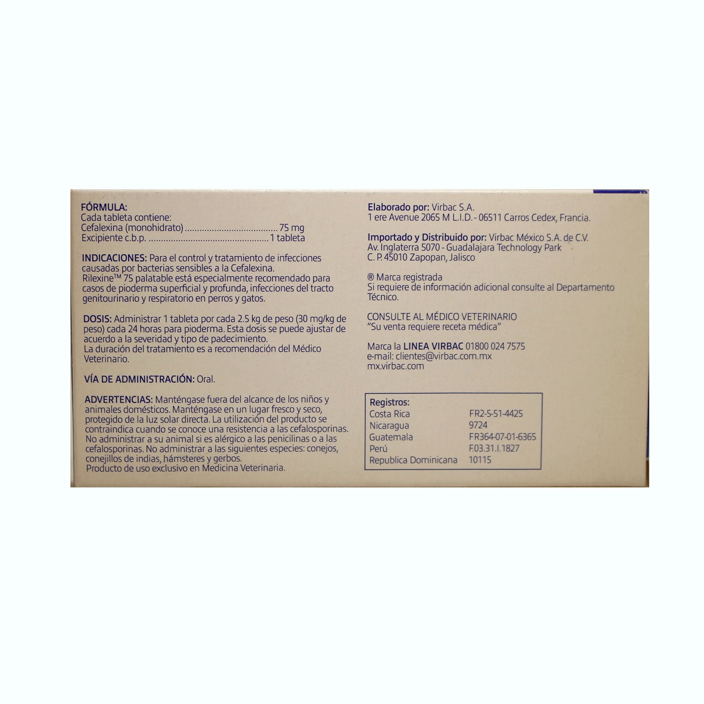 ANTIBIÓTICO RILEXINE PALATABLE CAJA 14 TABLETAS