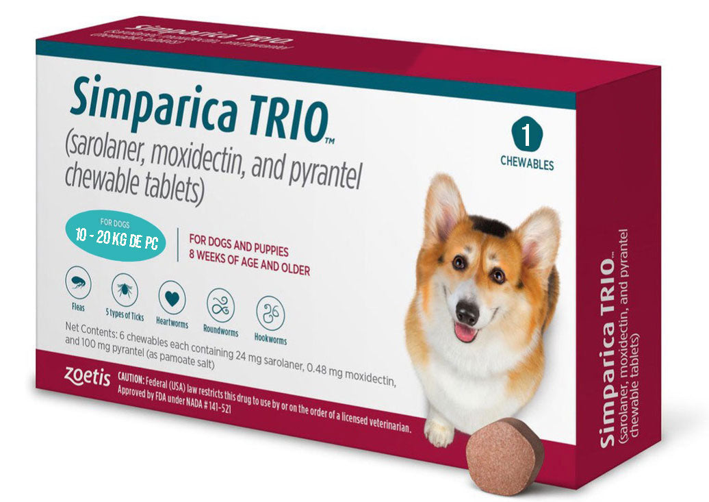 ANTIPULGAS SIMPÁRICA TRÍO 1 COMPRIMIDO