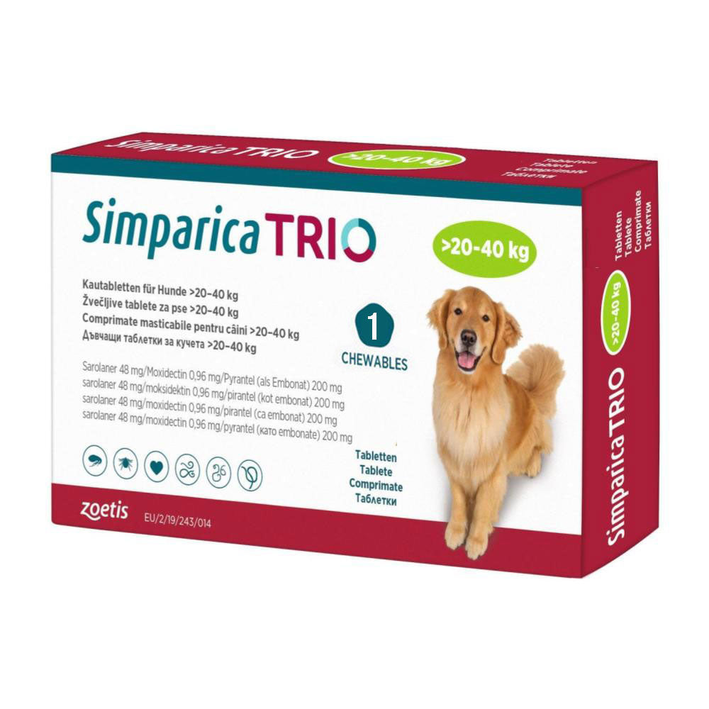 ANTIPULGAS SIMPÁRICA TRÍO 1 COMPRIMIDO