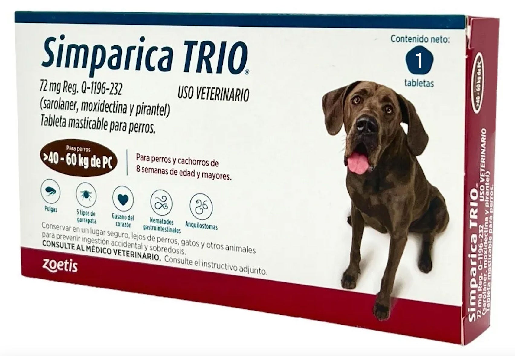 ANTIPULGAS SIMPÁRICA TRÍO 1 COMPRIMIDO