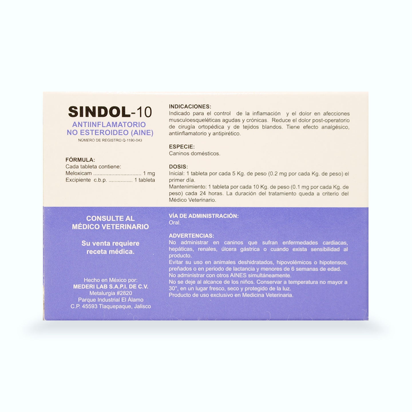ANTIINFLAMATORIO Y ANALGÉSICO SINDOL CAJA 30 TABLETAS