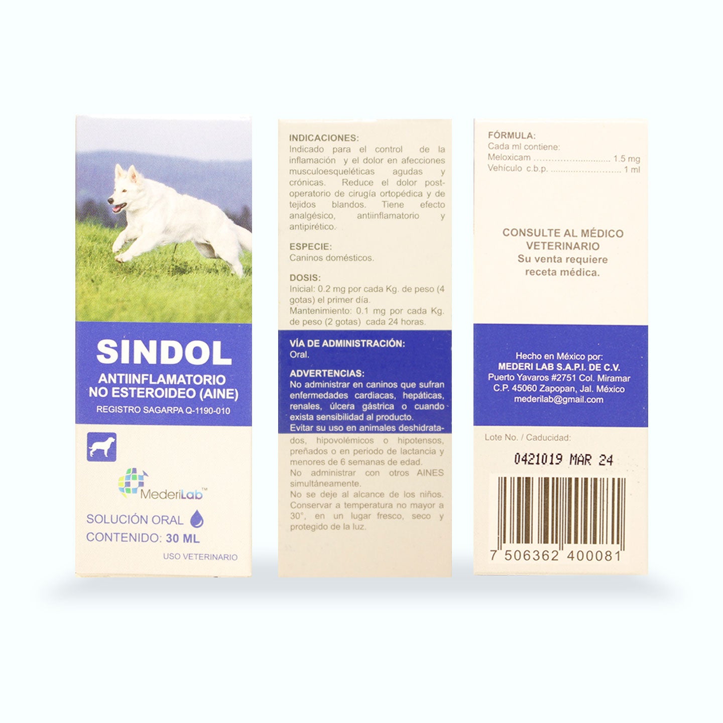 ANTIINFLAMATORIO Y ANALGÉSICO SINDOL SOLUCIÓN ORAL