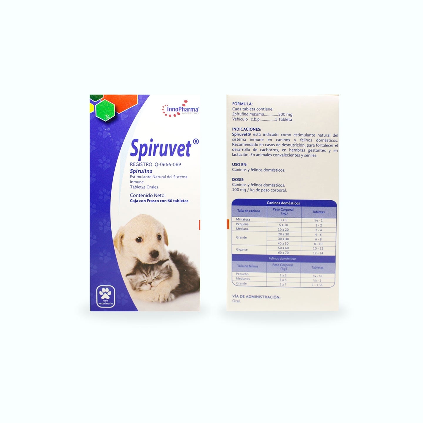 NUTRACÉUTICO SPIRUVET 500MG 60TAB