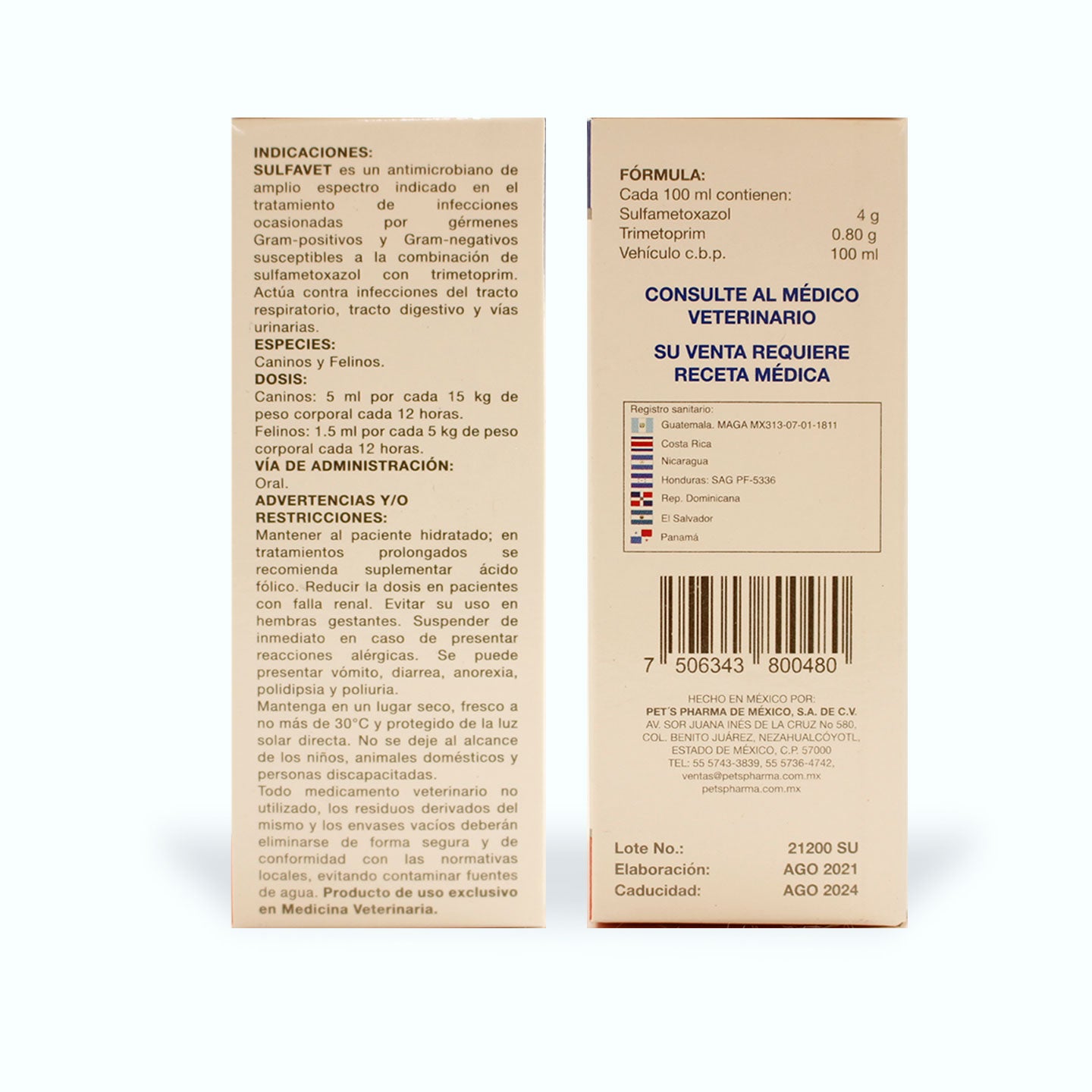 ANTIBIÓTICO SULFAVET 60 ML