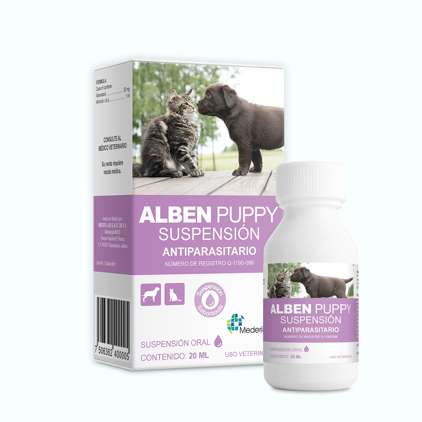 DESPARASITANTE INTERNO ALBEN MAX PUPPY SUSPENSIÓN ORAL SABORIZADA